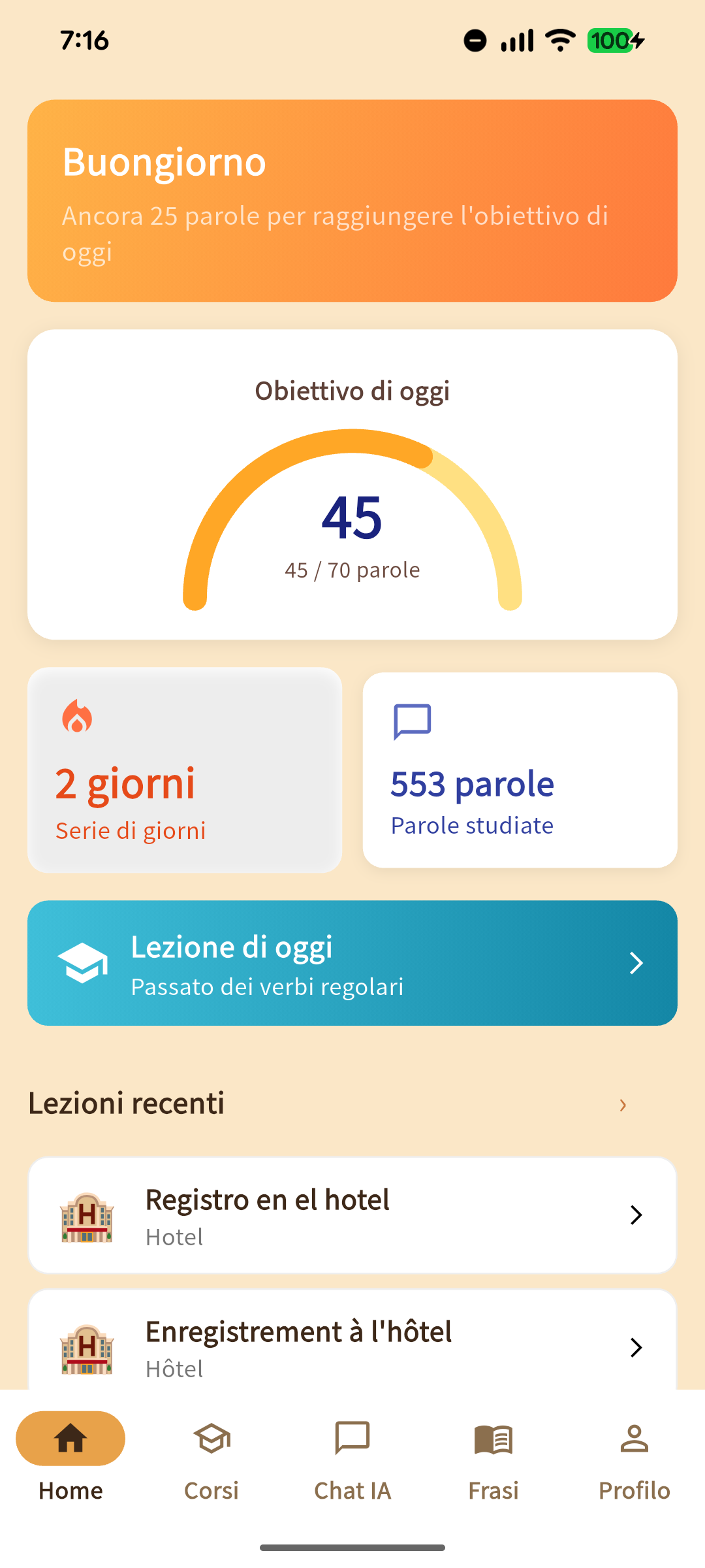 Schermata app 1
