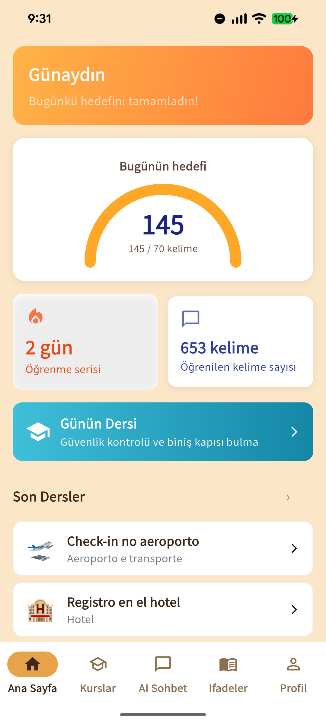Uygulama ekranı 1